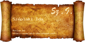 Széplaki Ida névjegykártya