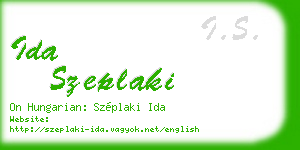 ida szeplaki business card